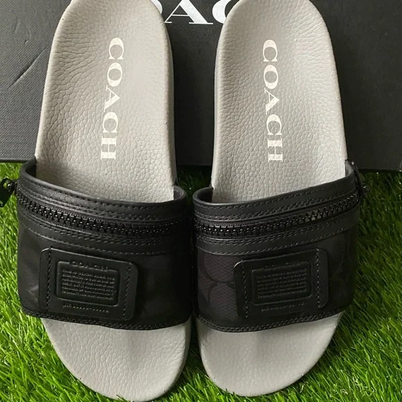 Coach | Shoes | Coach Pocket Pool Slides Black 7 New | Poshmark